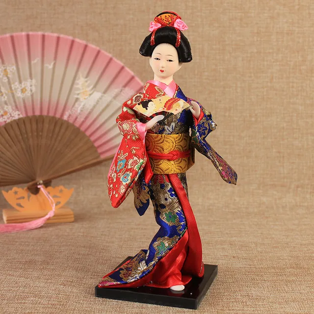 30cm Kawaii Japanese Lovely Geisha Figurines dolls with beautiful kimono New house office decoration Miniatures birthday gift 21