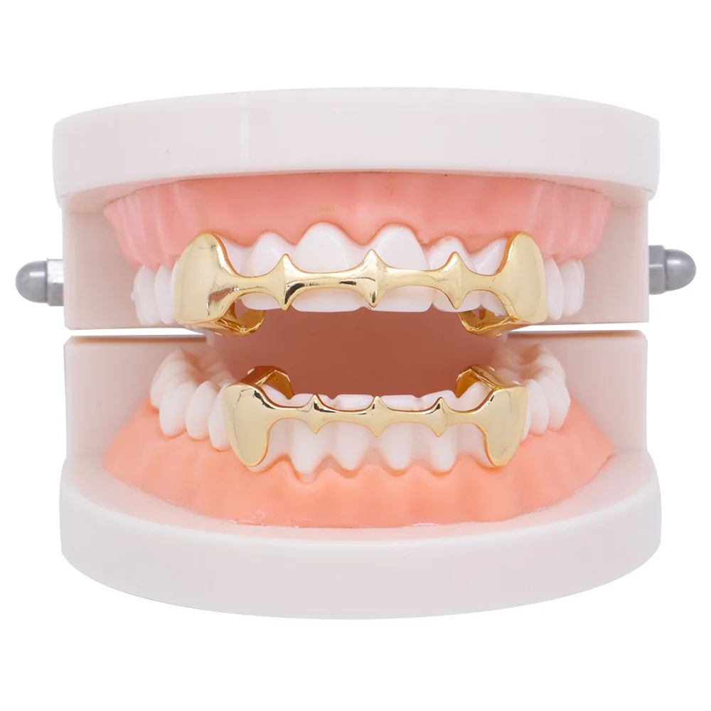 Хип-хоп золотые зубы Grillz для мужчин и женщин Верхняя Нижняя часть вампира Fang