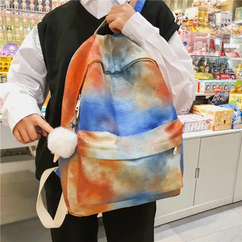 

New Quality Material Women Backpack Colorful School Bag for Teenage Girl Leisure Travel Bag Canvas Shoulder Bag Mochila Feminina