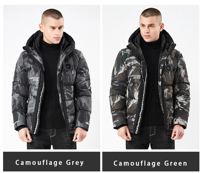 Горячая Мода Camuflagem Revestimentos Do Inverno Dos Homens Com Capuz Casuais Casacos Parkas Militar Engrossar Quente Casaco