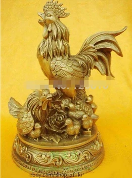 

1107++++Chinese Bronze brass Chicken Rooster Statue Figure 6"H Retro bronze factory outlets