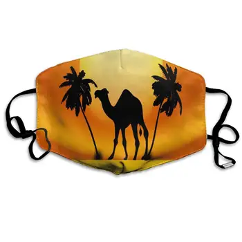 

Face Mask Clipart - Camel Sunset Designer Cycling Half Face Earloop Nose Mask For Men