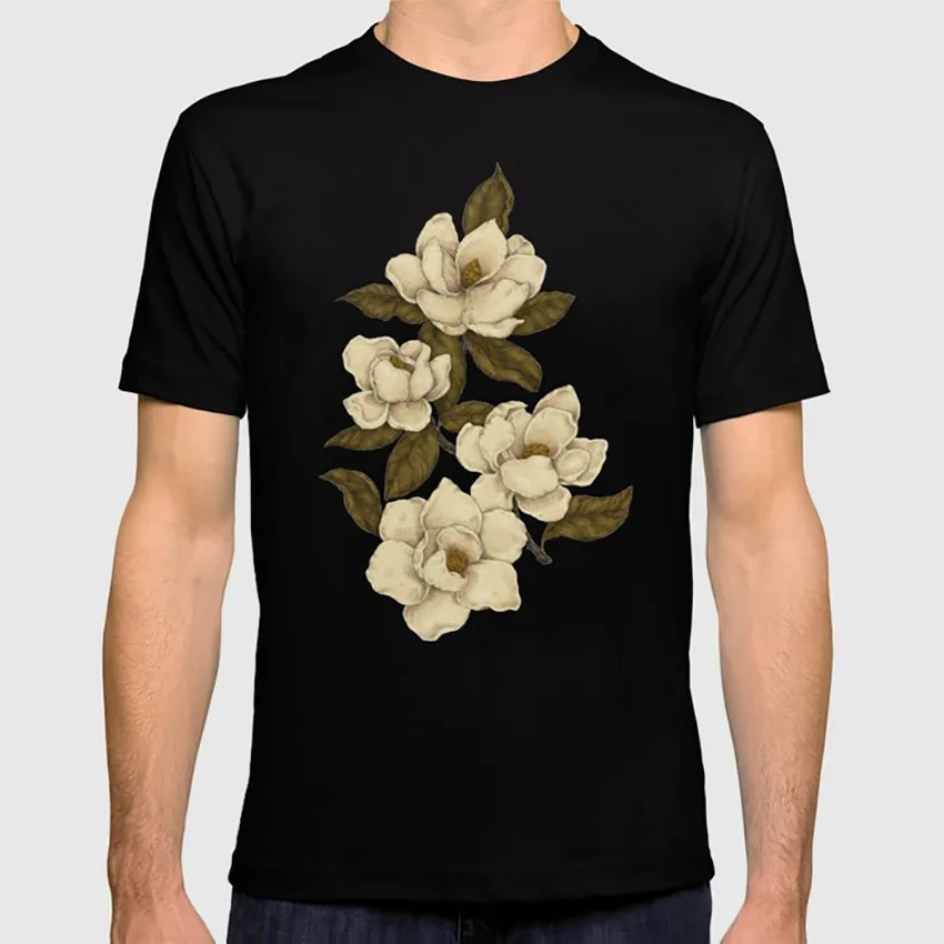 Magnolias футболка винтажная природа ботанический Магнолия цветок цветочный Флора печати