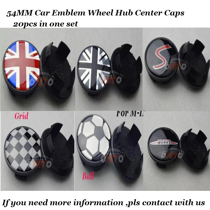

20pcs/lot 54mm Car logo badge Emblem Rims Wheel HUB Center caps For Mini R50 R52 R55 R56 R57 R58 R59 R60 R61 F55 F56