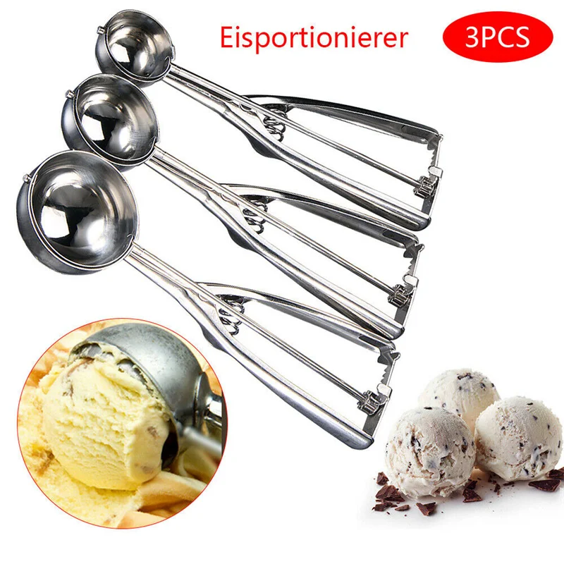 Ball Digger,Cookie Scoop,Ice Scoop With Trigger-Release 3pcs