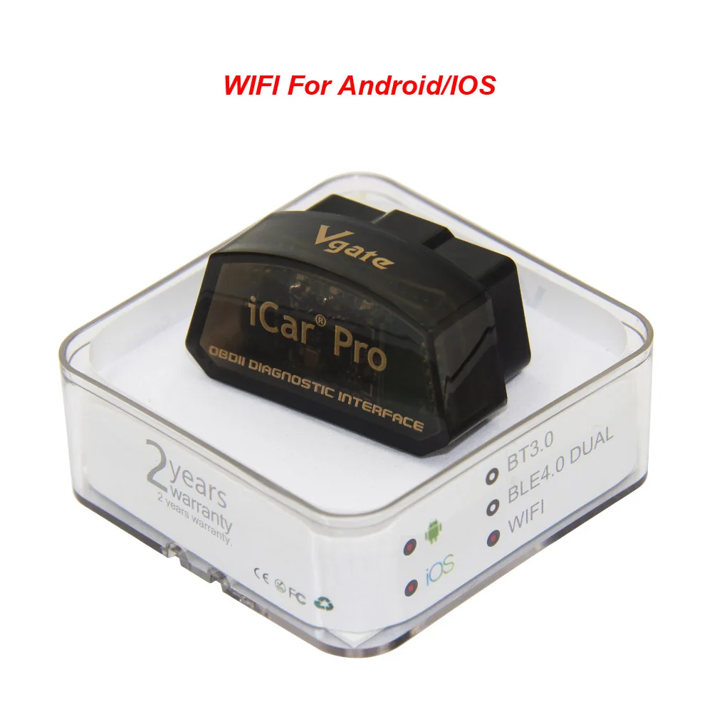 Vgate iCar Pro ELM327 V2.1 OBD2 Bluetooth 4,0 wifi сканер ELM 327 V2.1 iCar для Android/IOS OBD 2 OBD2 автомобильный диагностический инструмент - Цвет: iCar Pro WIFI