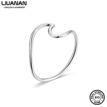 

925 Sterling Silver Wave Mountain Ring For Women Men Fashion Jewelry Wedding Engagement Promise Ring Girlfriend Boyfriend
