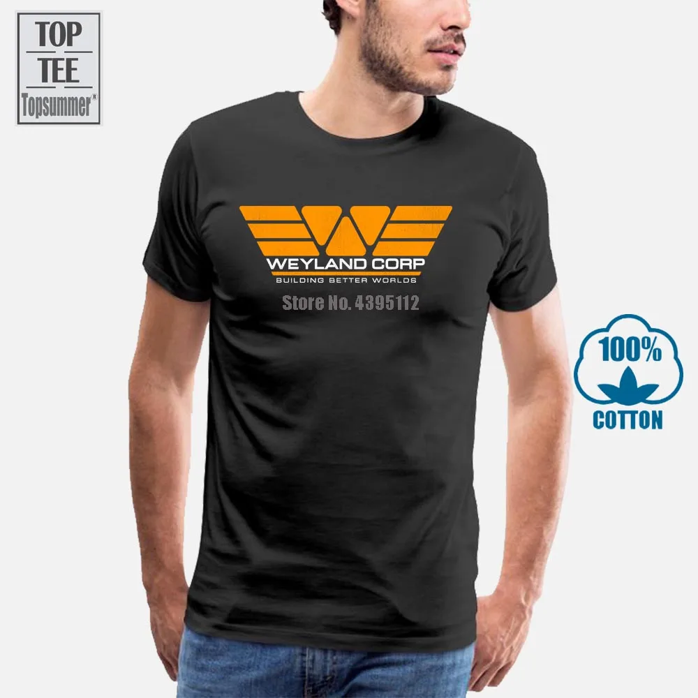 Футболка Alien Weyland corp. Building Better Worlds 4Xl Повседневная футболка с короткими рукавами