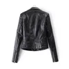 2022 New Fashion Women Soft Motorcycle Faux Leather Jackets Ladies Long Sleeve Autumn Winter Biker Streetwear Black Pink Coat ► Photo 3/5