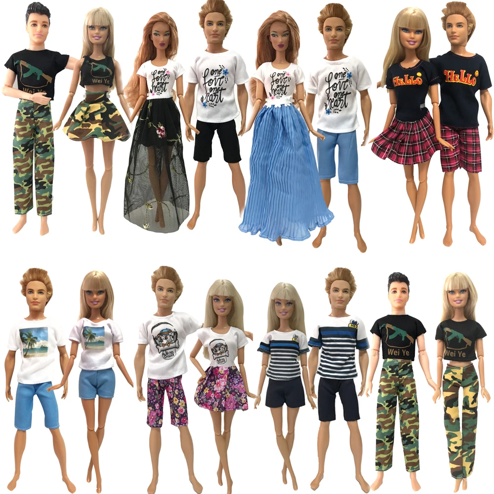 

NK 2019 Two-Piece Doll Lovers Shorts Casual Suit Fashion Style Skirt Colorful Clothing For Barbie Doll Accessories Best Gift JJ