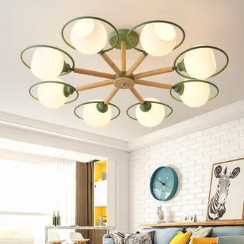 

Nordic Modern Simple Green ceiling lamp living room dining room bedroom creative personality LED Iron ceiling lamp