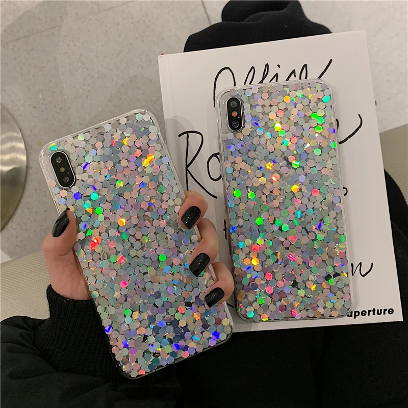 Модный Блестящий Мягкий чехол для iphone X 10 XR XS MAX 7 8 6 6s Plus Ультратонкий защитный из