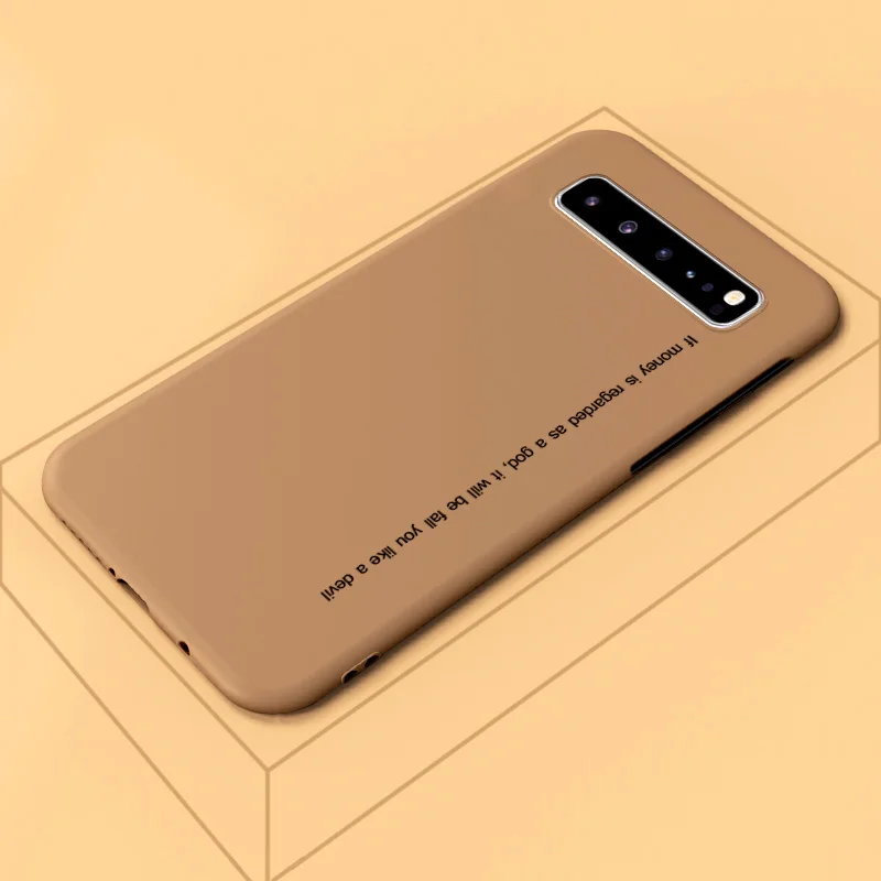Цветной ультра тонкий чехол для телефона для Galaxy S10 Plus, Жесткий Чехол из поликарбоната, матовый чехол для samsung Galaxy S10, версия 5G - Цвет: Brown