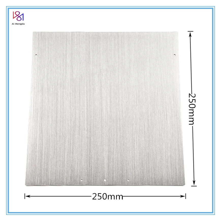 Voron Trident Hotbed Support Aluminum Build Plate 250*250*8mm For VORON Trident 3d Printer DIY Parts 1pc voron v0 120mm hotbed z axis support aluminum plate build plate sheet 120 120 6mm for voron v0 v0 1 3d printer parts