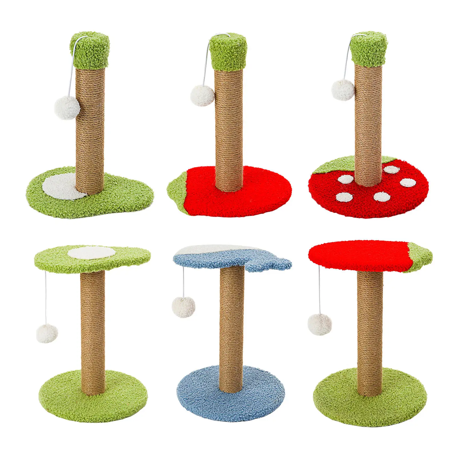 30cm Tall Cat Scratching Post Tower Sisal Rope Wrapped Pole Scratcher