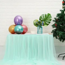 100x75 см Тюлевая юбка для стола, эластичная сетка, украшение стола, тюль, столовая посуда, скатерть для свадебной вечеринки, домашний текстиль, аксессуары