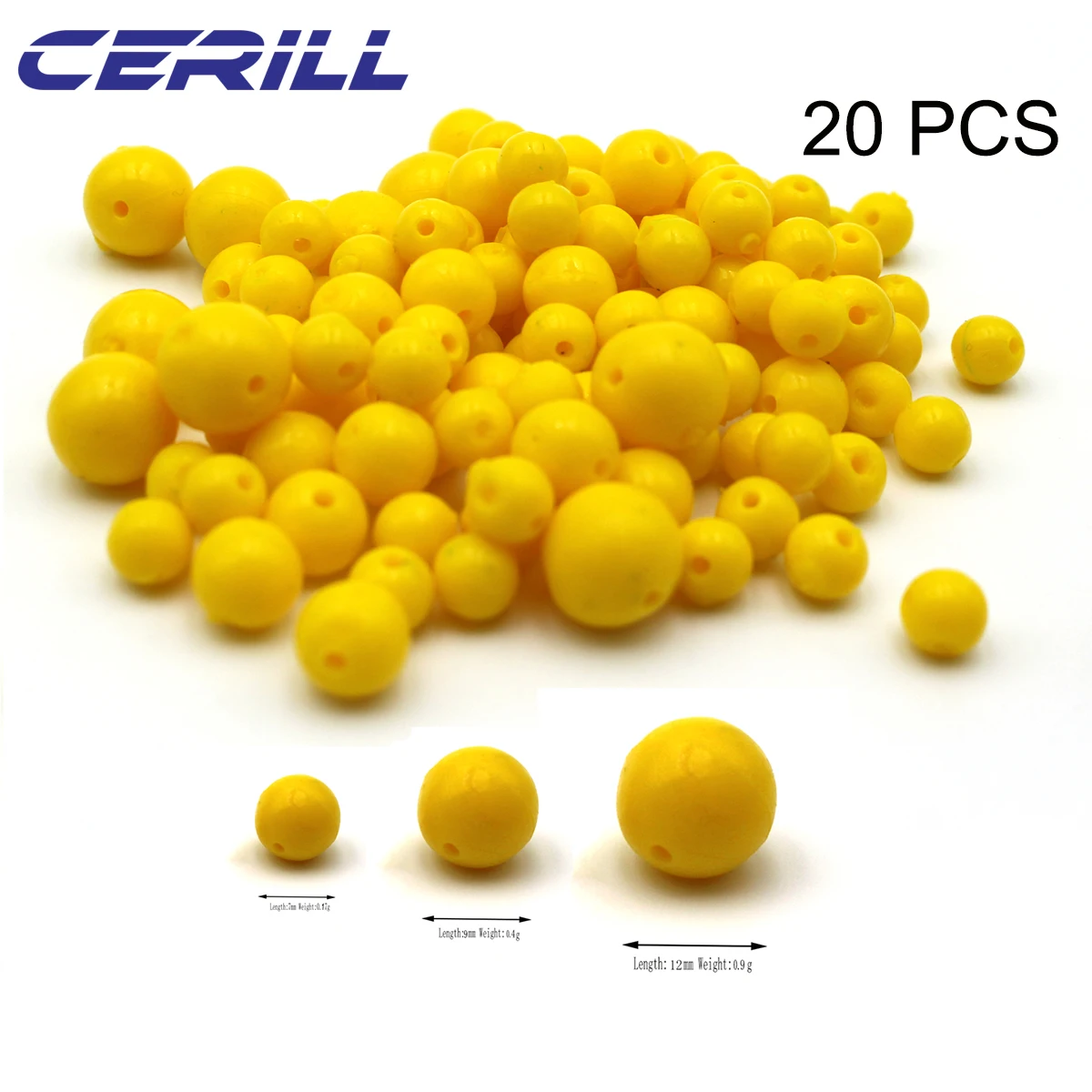 20 PCs Cerill Corn Carp Floating Soft Fishing Lures 7-12mm Artificial Smell Worm Baits Ball Plastic Silicone Swimbait Tackle