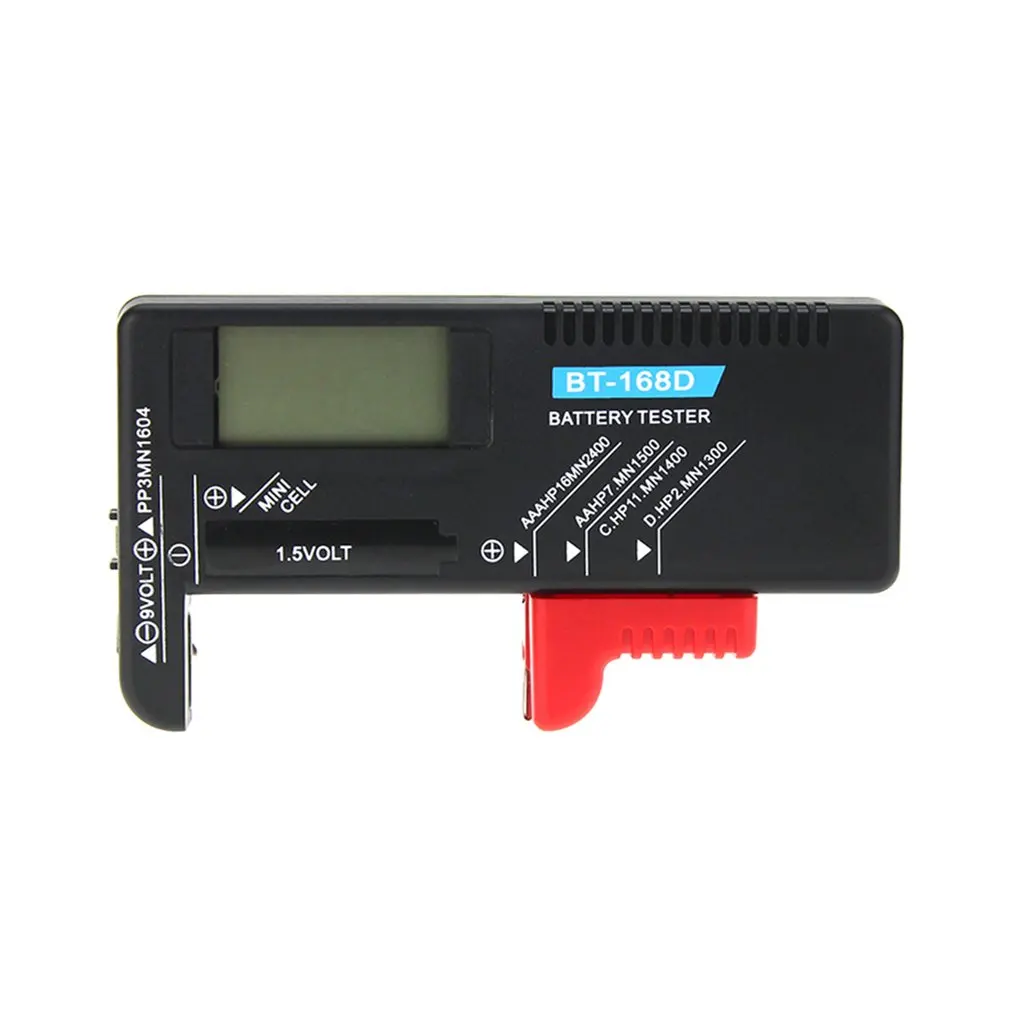 BT-168D цифровой тестер емкости батареи диагностический инструмент с ЖК-дисплеем проверка вольт AAA AA C D 9 в 1,5 в тестер батареи на кнопках