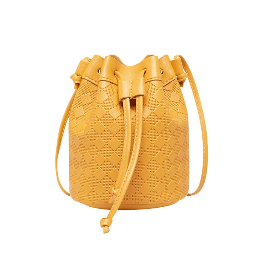 

2019 new fashion bucket bag trend embossed pattern shoulder Messenger bag woman handbag