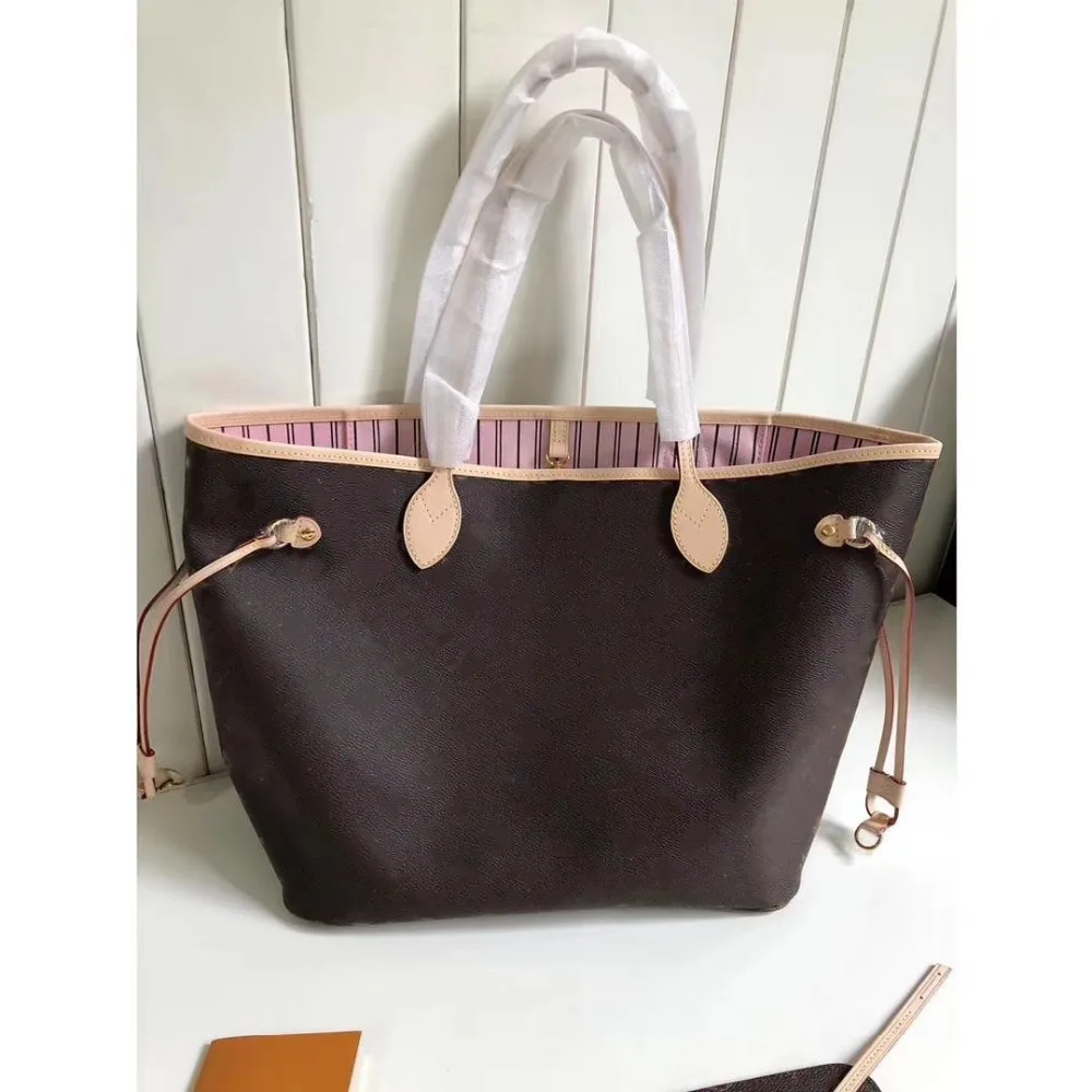 Средний шоппинг Монограмма холст сумка через плечо Топ Роскошные сумки женские сумки дизайнер известных брендов кожа качество