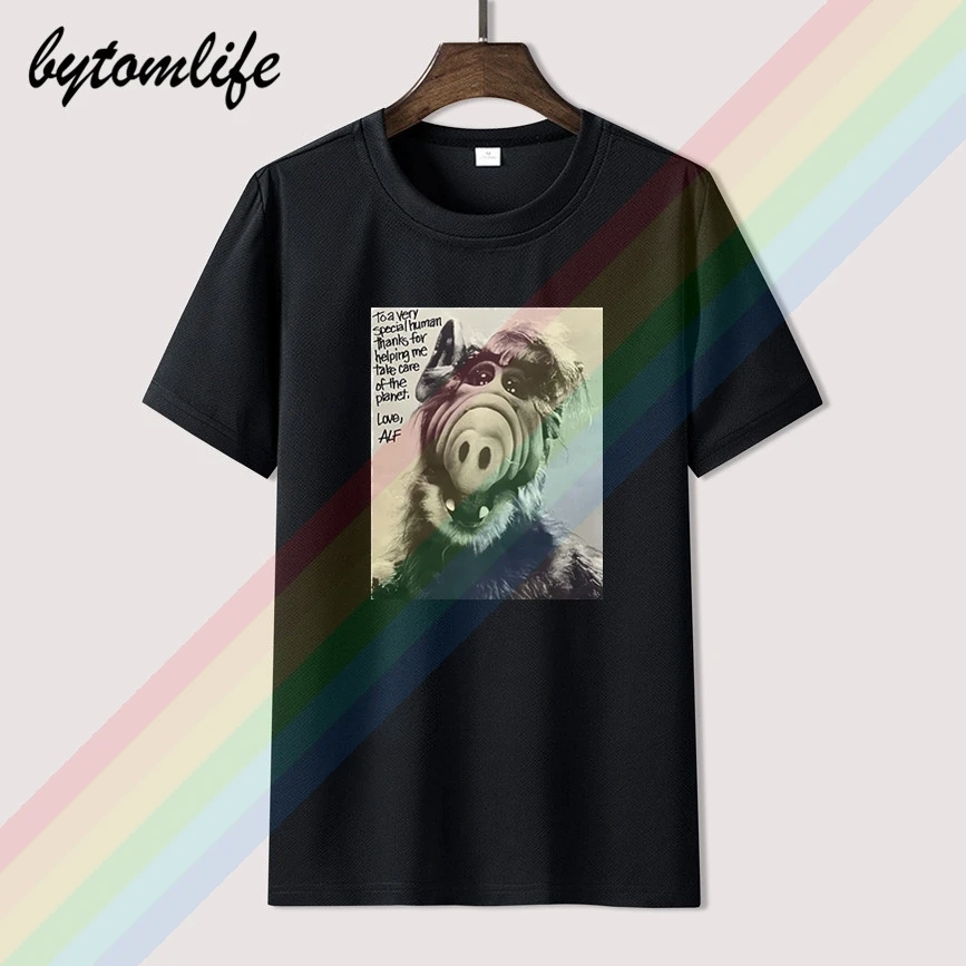 Alf V9 tv show manifesto 1986 T-SHIRT (BIANCO) tutte le dimensioni S-3XL di Alta Quality Casual Pantaloni | Мужская одежда