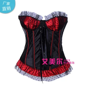 

Temperament and interest clothing Black polka dot sexy court corset lingerie