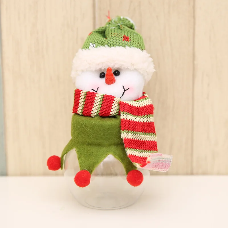 Kids Baby Christmas Style Candy Gift Container Cartoon Snowman Elk Santa Claus Shape Non-woven fabric Plastic Material Container