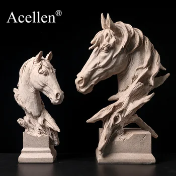

Northern European-Style Classic Creative Horse head Sculpture Decoration Modern Room Office Library Desktop Furnishings