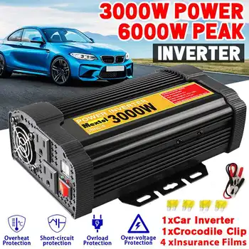 

6000W Peaks Solar Power Inverter 3000W DC 12V to AC 110V Charger Converter Adapter Modified Sine Wave Transformer