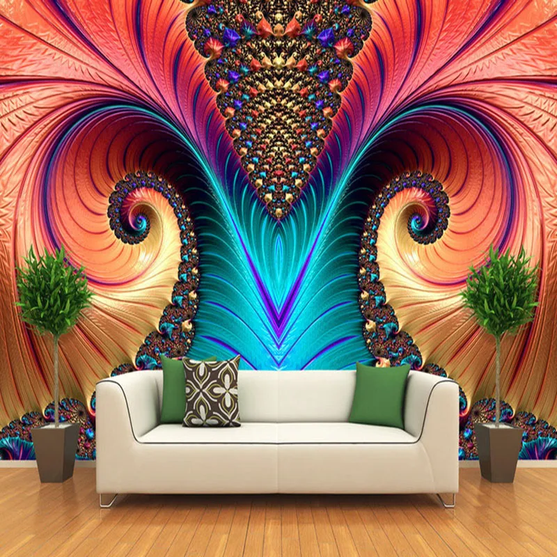 

Drop Shipping Custom Photo Mural Wallpaper Non-woven 3D Art Abstract Pattern Color Carving Background Wall Decor Wallpapers