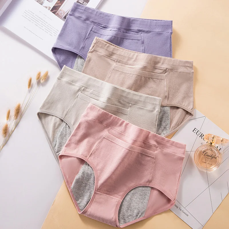 High-waisted Physiological Knicker Women's Pure Cotton Female Menstrual Period Leak-Proof Warm Palace Aunt Safe Sanitary |