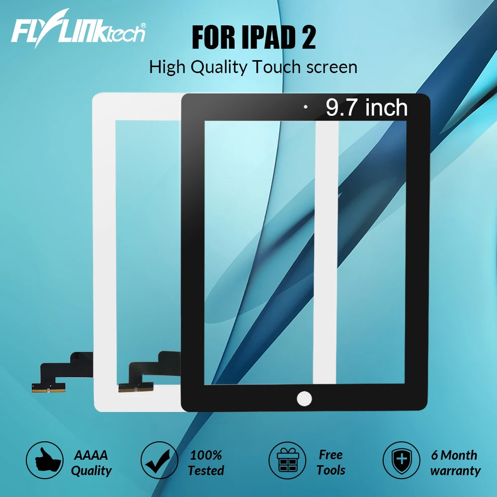 

Flylinktech Touch Screen panel for iPad 2 A1395/A1397/A1396 Front Glass Screen Replacement LCD Display Digitizer for ipad mini 1