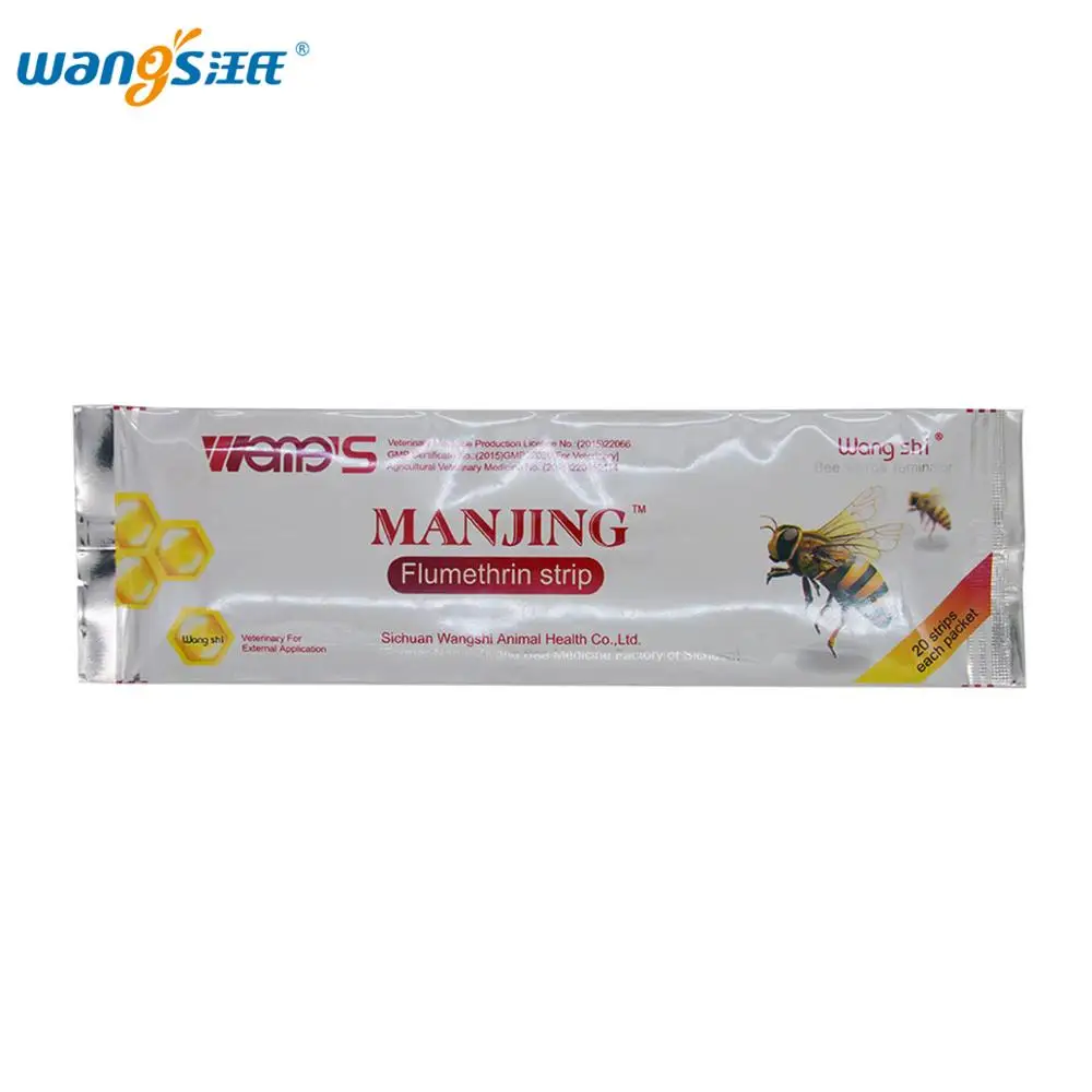 

Wangshi Manjing 20 Strips Flumethrin Strips Bee Varroa Mite Killer & Control Beekeeping Farm Medicines Supplies