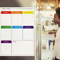 Tablón de Anuncios magnético semanal y mensual para niños, pizarra blanca, tablero de borrado en seco, calendario de cocina
