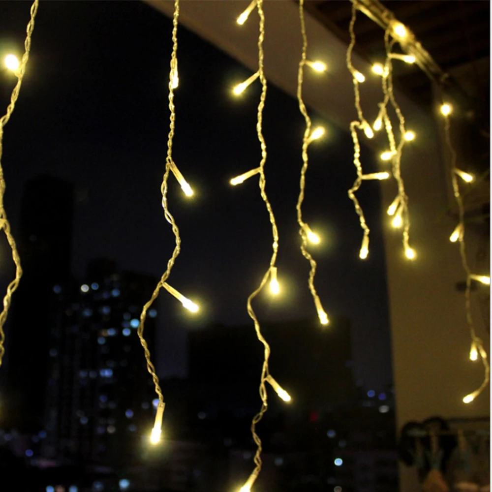 3.5M x 0.6M Drop led curtain icicle string lights led fairy lights Christmas lamps Icicle Lights Xmas Wedding Party