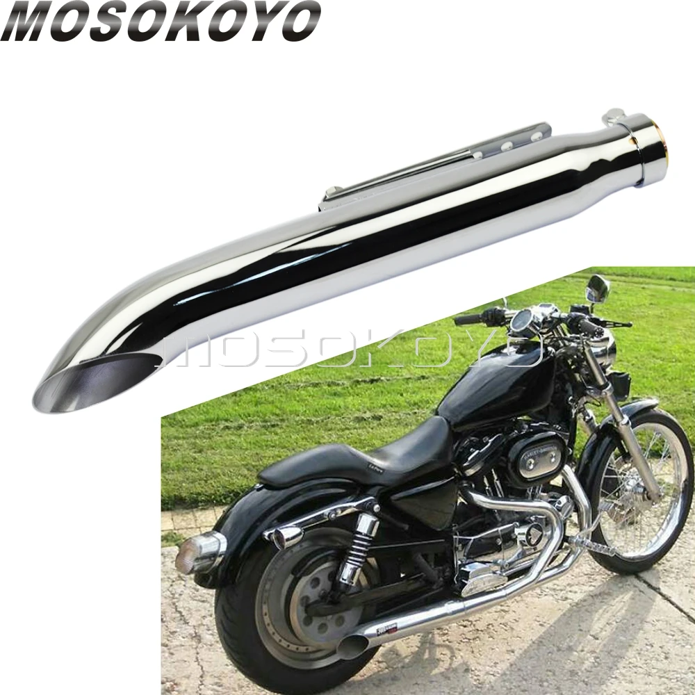 Хромированные мотоциклы 410 мм выхлопной глушитель для Harley Dyna FXD Sportster 883 Iron 48 1200 Custom