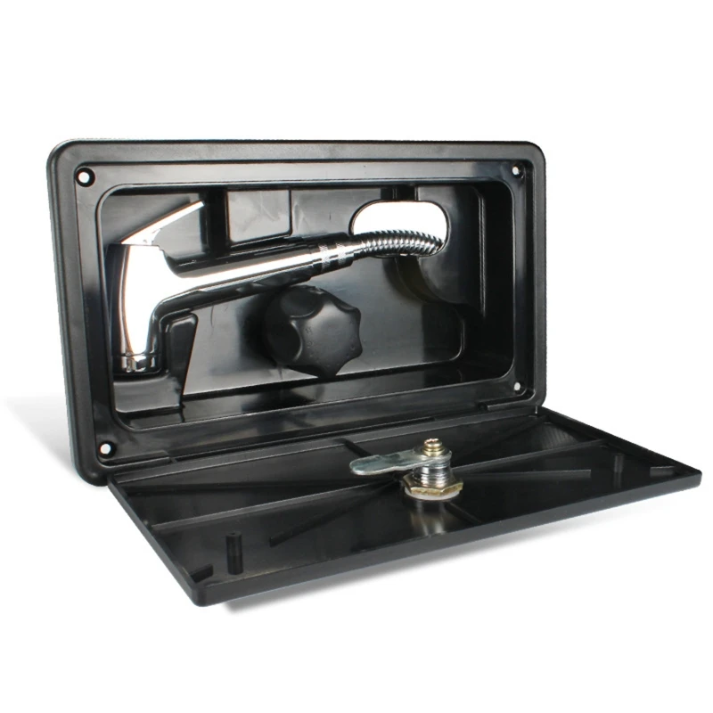 

RV Shower Box with Lock-Include Shower Faucet Shower Hose Shower Wand for Boat