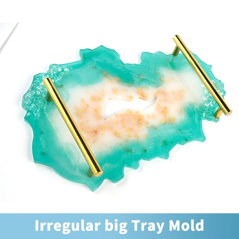 Irregular Large Tray Molde De Silicona Para Resina Accessories Geode Resin  Mold Silicone Casting Coaster Mould Jewelry Making