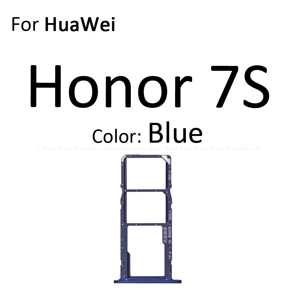 Sim Micro гнездо для sd-карты держатель Слот лоток ридер для Huawei Honor 7X7 S GR5 адаптер контейнер Сменные соединительные детали - Цвет: For Honor 7S Blue