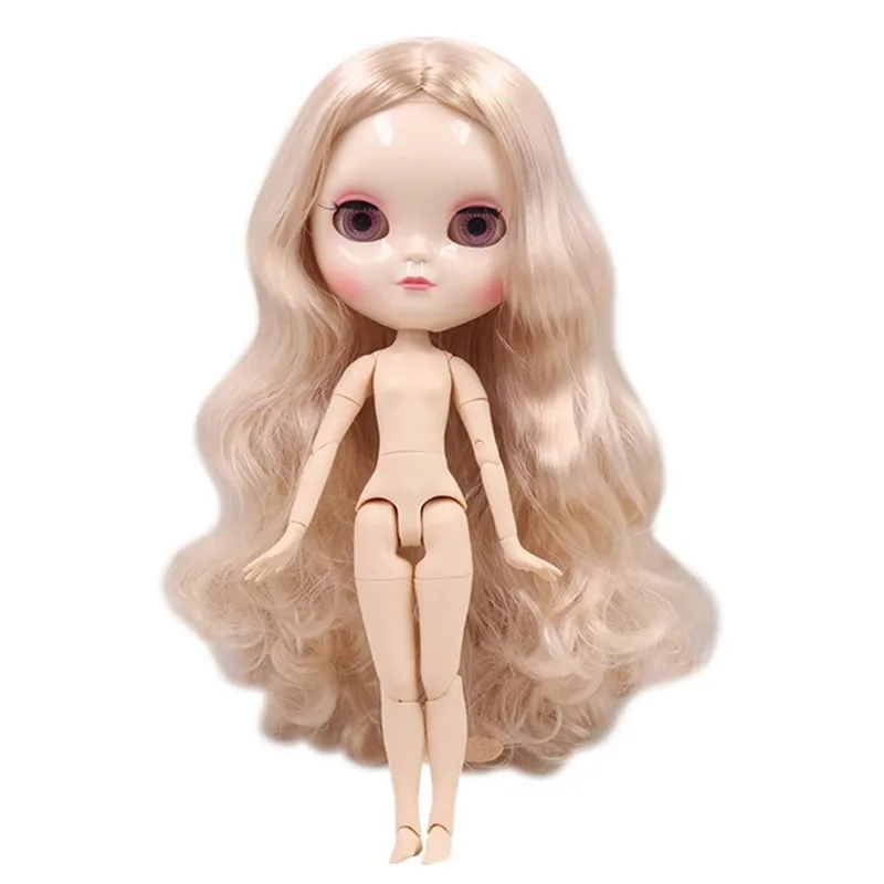 Boneca DBS ICY com corpo articulado, cabelo macio, pele branca e conjunto de mãos extras. Boneca nua AB, brinquedo para presente._voghion.com