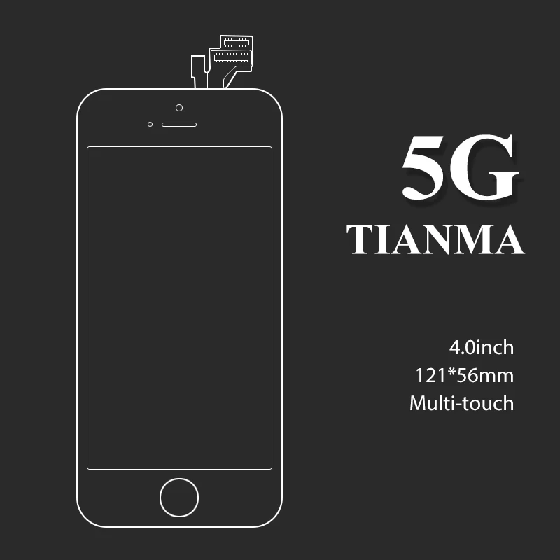 10 шт. дисплей для Tianma iphone 5 ЖК сенсорный экран дигитайзер в сборе + ЖК-дисплей рамка