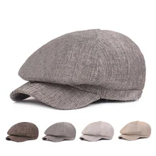 Зимняя мужская кепка, Повседневная Кепка с защитой от ультрафиолета, хлопок, лен, плоская кепка для вождения, для спорта на открытом воздухе, Кепка для гольфа