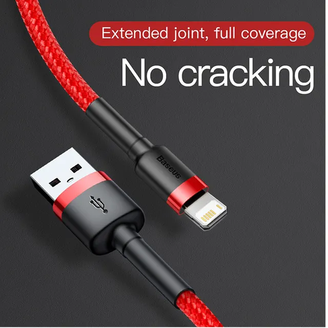 Baseus USB Cable for iPhone 13 12 11 Pro Max Xs X 8 Plus Cable 2.4A Fast Charging Cable for iPhone Charger Cable USB Data Line 4