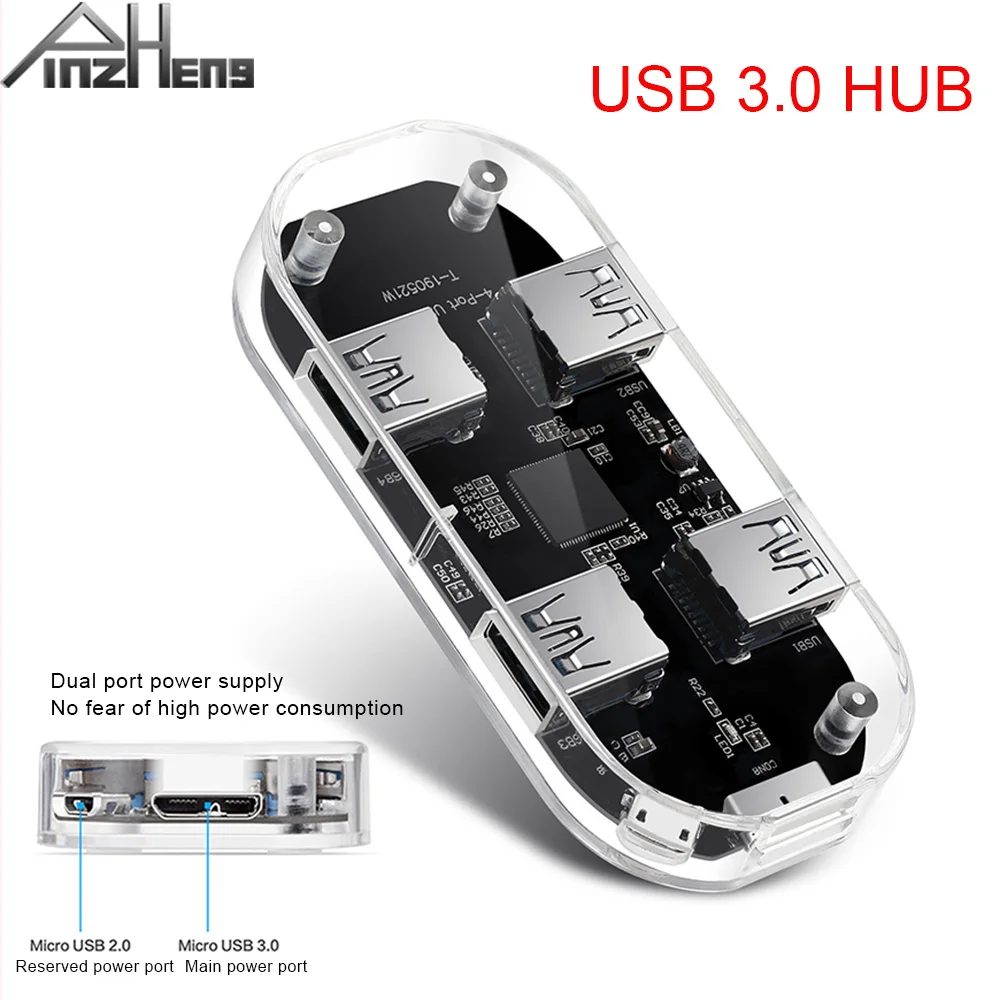 

USB HUB Splitter Multi USB 3.0 HUB Hab With Power Adapter 4 Ports Dock High Speed USB3.0 HUB For iMac Laptop Desktop Accessories