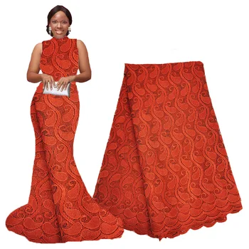 

Orange African Mesh Net Lace Fabric High Quality Net Mesh Lace 2020 Wedding Dress Fabrics