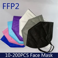 10-100Pieces ffp2 CE Mask fpp2 Approved kn95 Mascarillas Masks Kn95 Certified Black Mouth Caps Mask for Men Women 5 Layers PM053