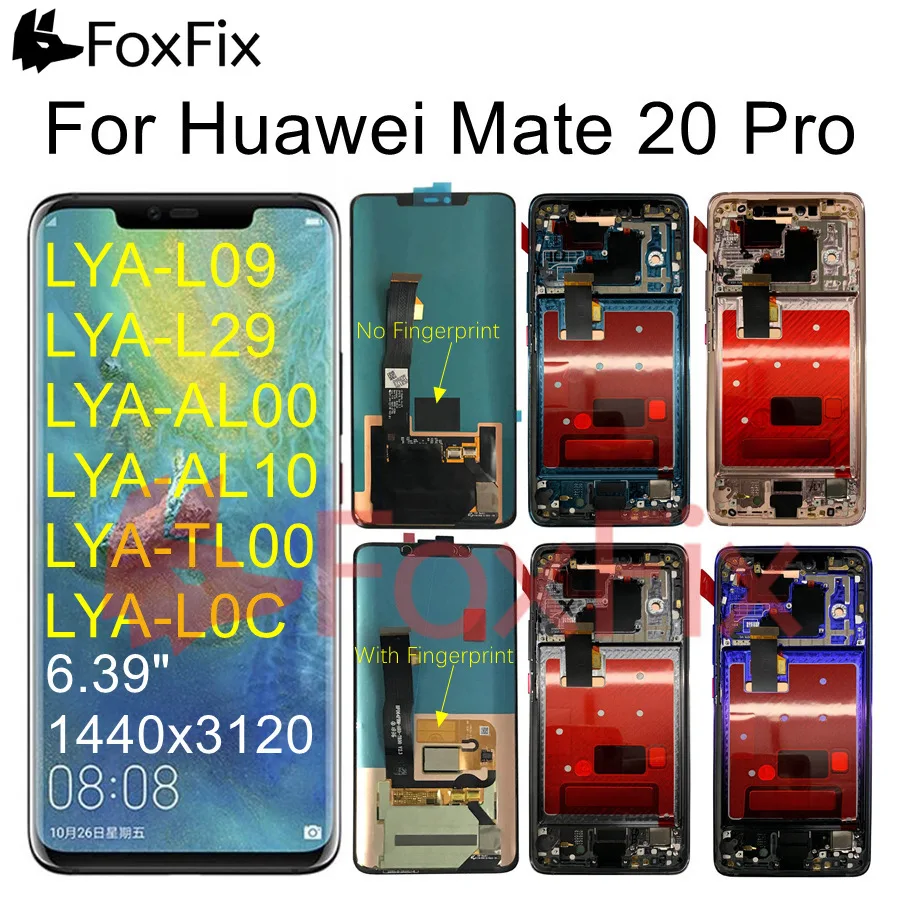

For Huawei Mate 20 Pro LCD Display Touch Screen With Frame+Fingerprint Sensor For LYA-L29 Huawei Mate 20 Pro LCD Screen AMOLED