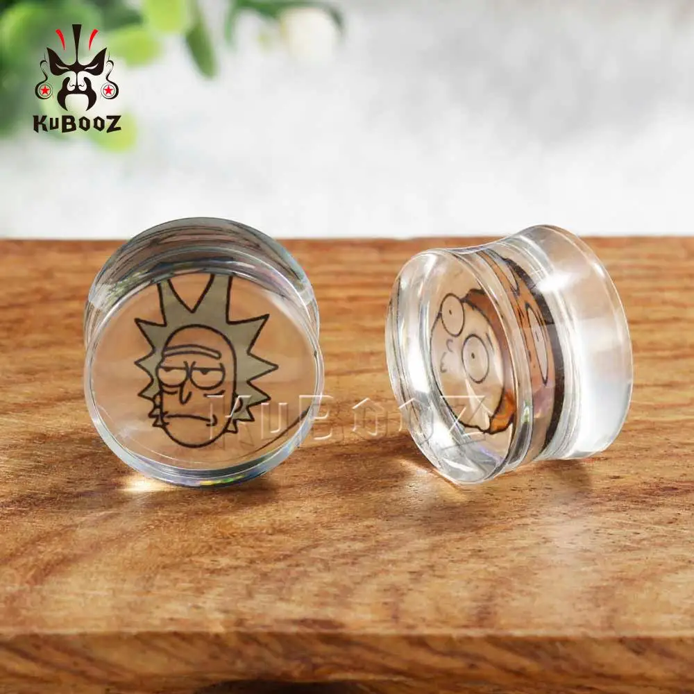 KUBOOZ Simple Transparent Acrylic Ear Piercing Gauges Earring Plugs Tunnels Stretchers Body Jewelry Expanders 8-30mm 2PCS piercing jewelry body piercing earrings ear piercing jewelry body piercing jewelry body jewelry
