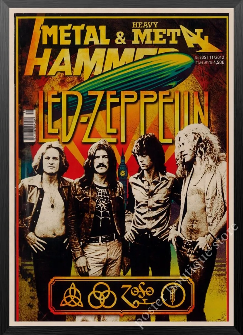 Led Zeppelin рок-н-РОЛ постер, Jimmy страница, Роберт Плант винтажные наклейки домашний Декор наклейки на стену девять процентов/7