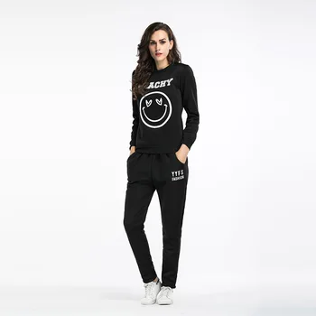 

Autumn Spring Women Long Sleeve Funny Hoodies + Pants Sports Suits Tracksuit 2 Piece Set Women Outfits Sweatsuits for Women Set